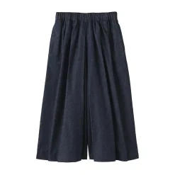 Jupe-culotte légère en denim de kapok mélangé pour femme