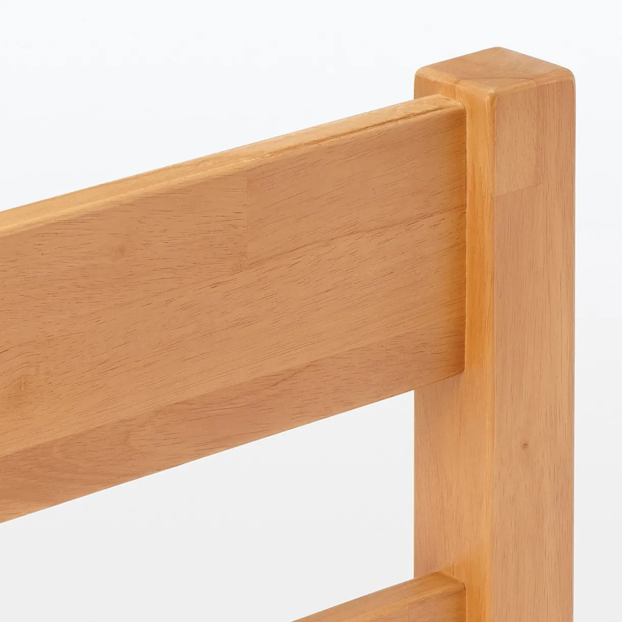 Lit double plaqué en bois d'hévéa