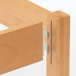 Lit large double plaqué en bois d'hévéa