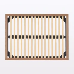 Lit plateforme double en noyer