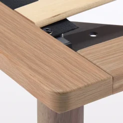 Lit plateforme double en noyer