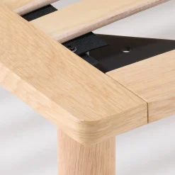 Lit plateforme large double en chêne