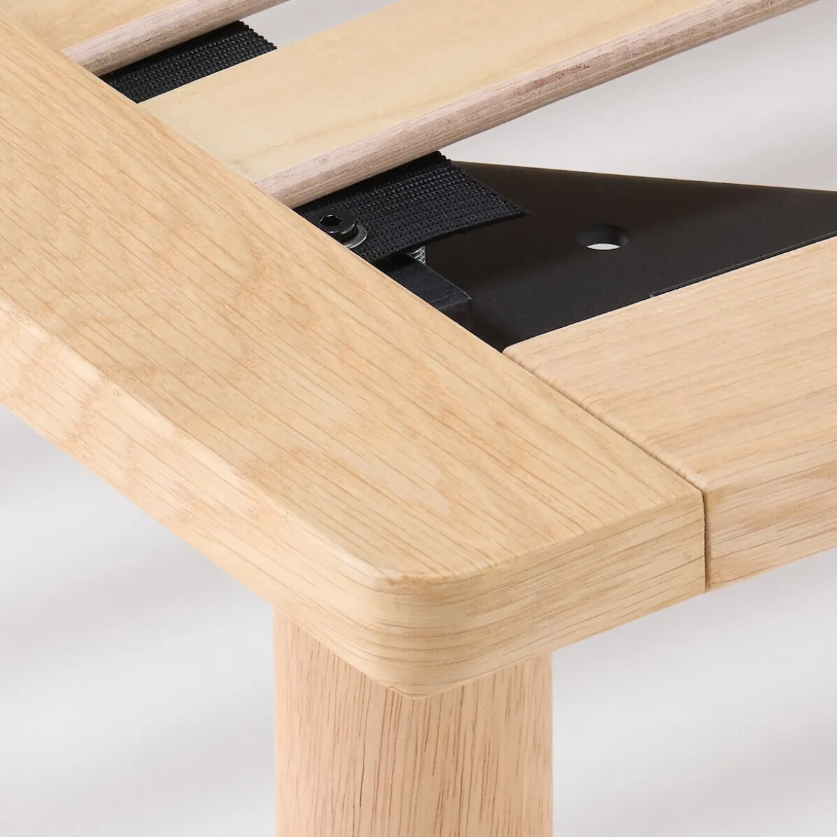 Lit plateforme large double en chêne