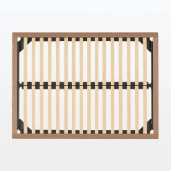 Lit plateforme large double en noyer