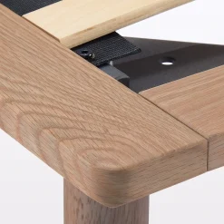 Lit plateforme simple en noyer