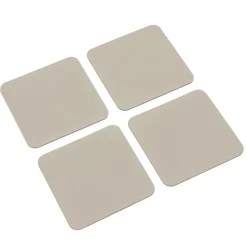 Lot de 4 dessous de verre rectangulaires en cuir recyclé, Gris Cendré