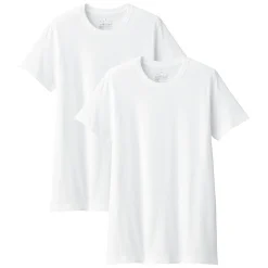 Lot de 2 t‐shirts col rond en coton sans couture latérale pour homme