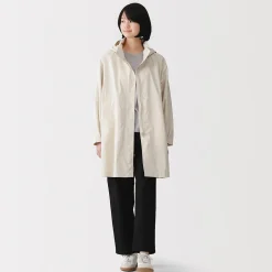 Manteau à capuche amovible déperlant pour femme