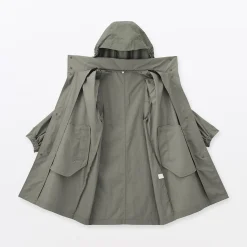 Manteau à capuche amovible déperlant pour femme