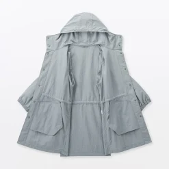 Manteau à capuche en nylon recyclé déperlant pour homme