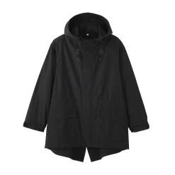 Manteau à capuche en toile de coton léger pour homme