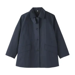 Manteau à col montant déperlant en sergé de coton pour femme