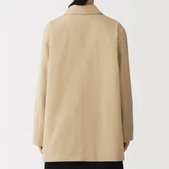 Manteau à col montant déperlant en sergé de coton pour femme