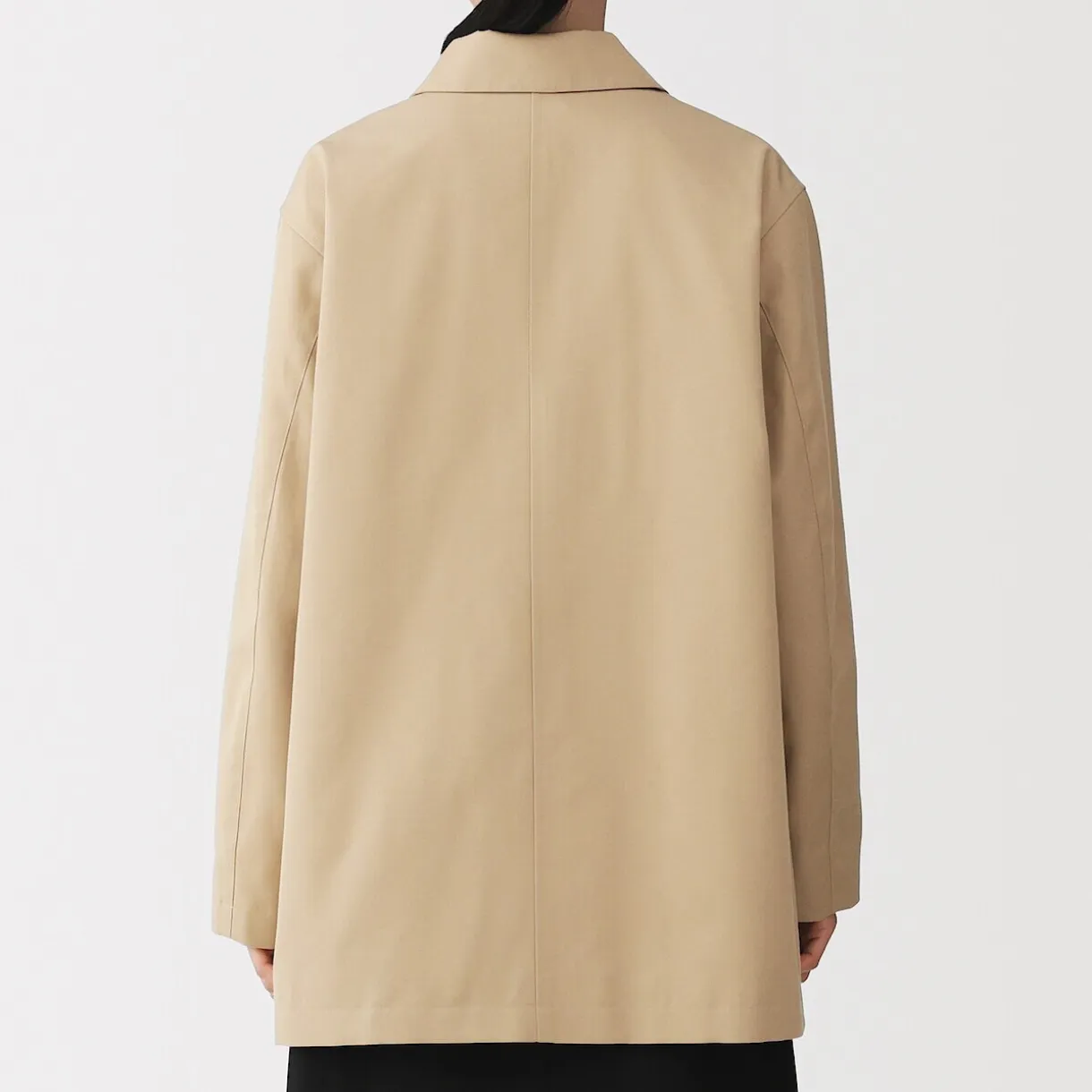Manteau à col montant déperlant en sergé de coton pour femme