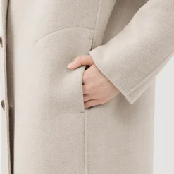 Manteau Chesterfield en mélange de laine mérinos pour femme