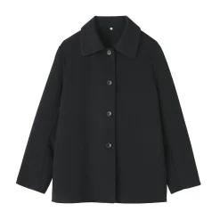 Manteau court en mélange de laine mérinos pour femme