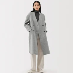 Manteau croisé en cachemire recyclé pour femme