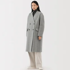 Manteau croisé en cachemire recyclé pour femme