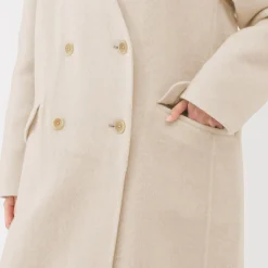 Manteau croisé en cachemire recyclé pour femme