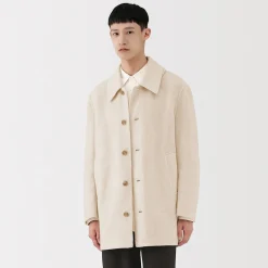 Manteau droit en cachemire recyclé pour homme