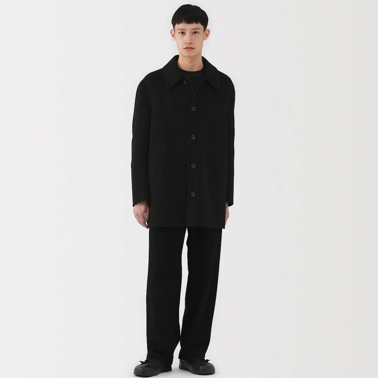 Manteau droit en cachemire recyclé pour homme