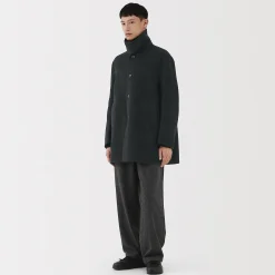 Manteau droit en cachemire recyclé pour homme