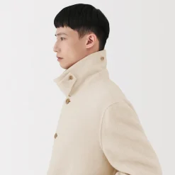 Manteau droit en cachemire recyclé pour homme