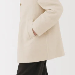 Manteau droit en cachemire recyclé pour homme