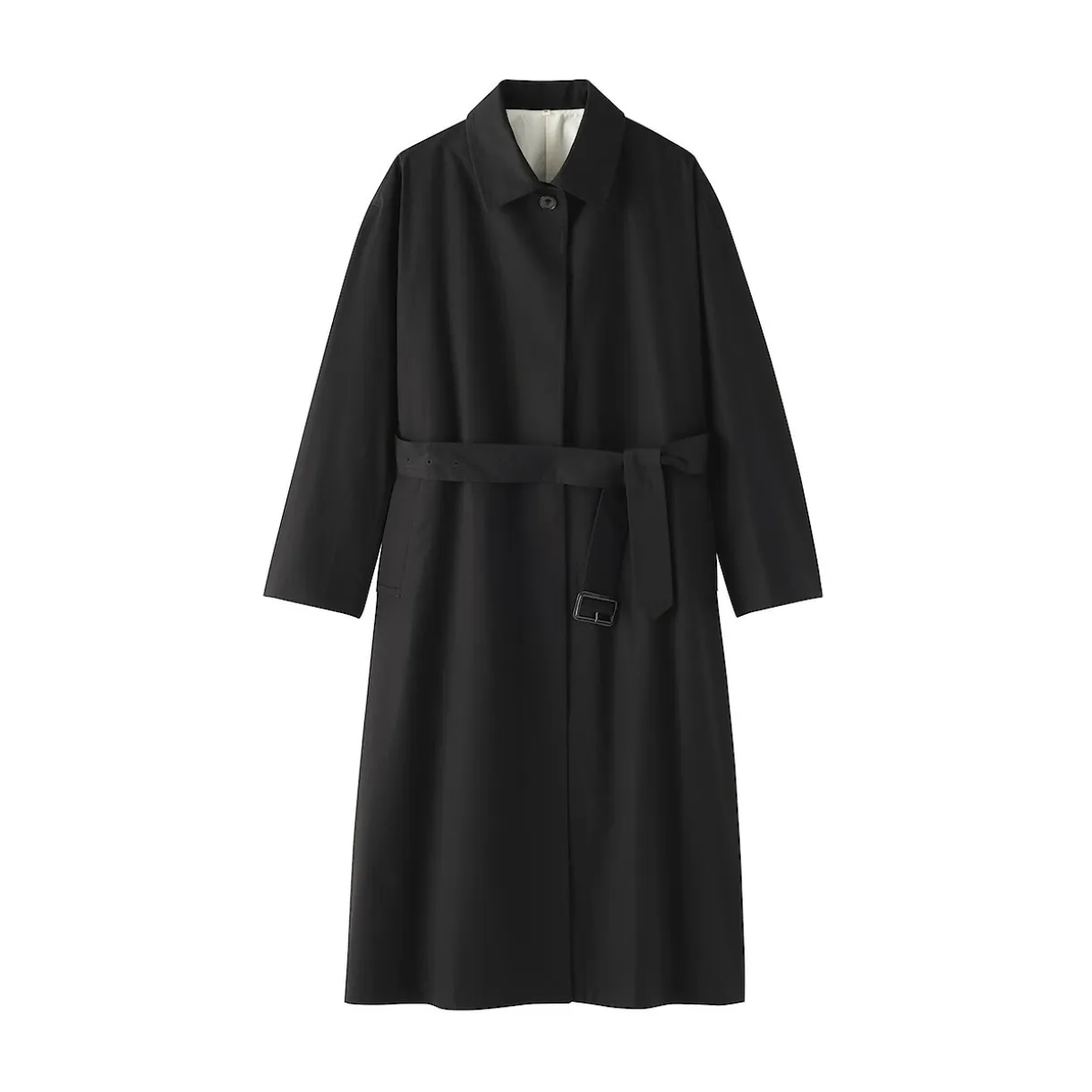 Manteau droit en coton déperlant pour femme