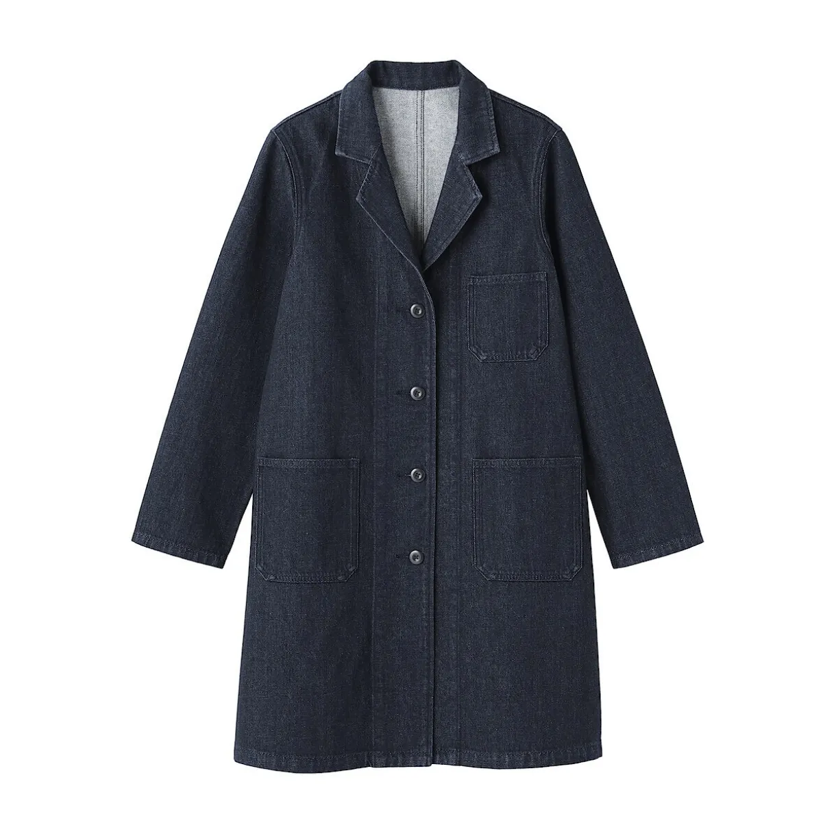 Manteau en denim mélangé kapok pour femme