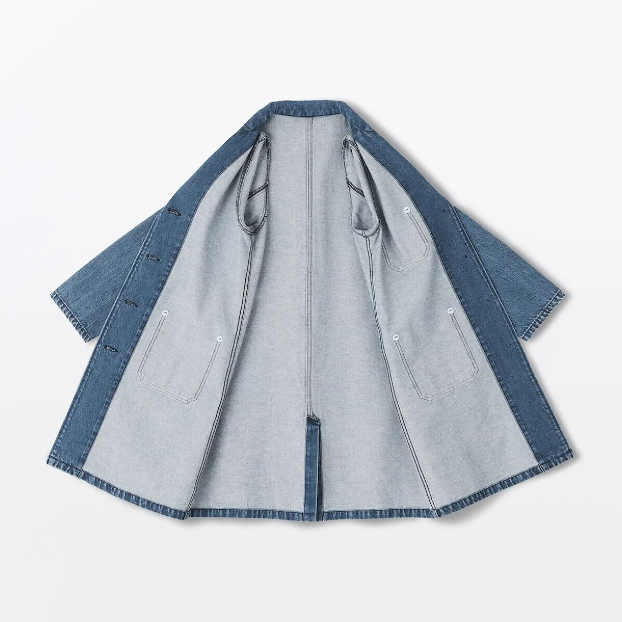 Manteau en denim mélangé kapok pour femme