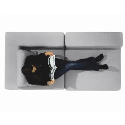 Ottomane de canapé modulable gris clair (Dont Eco‐part. 4,30 €)