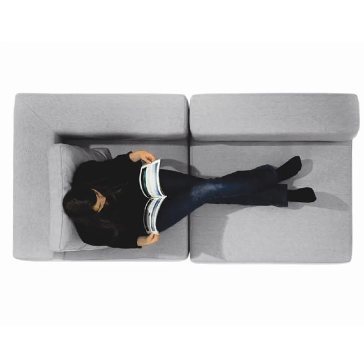 Ottomane de canapé modulable gris clair (Dont Eco‐part. 4,30 €)