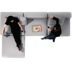 Ottomane de canapé modulable Noir/Marron (Dont Eco‐part. 4,30 €)