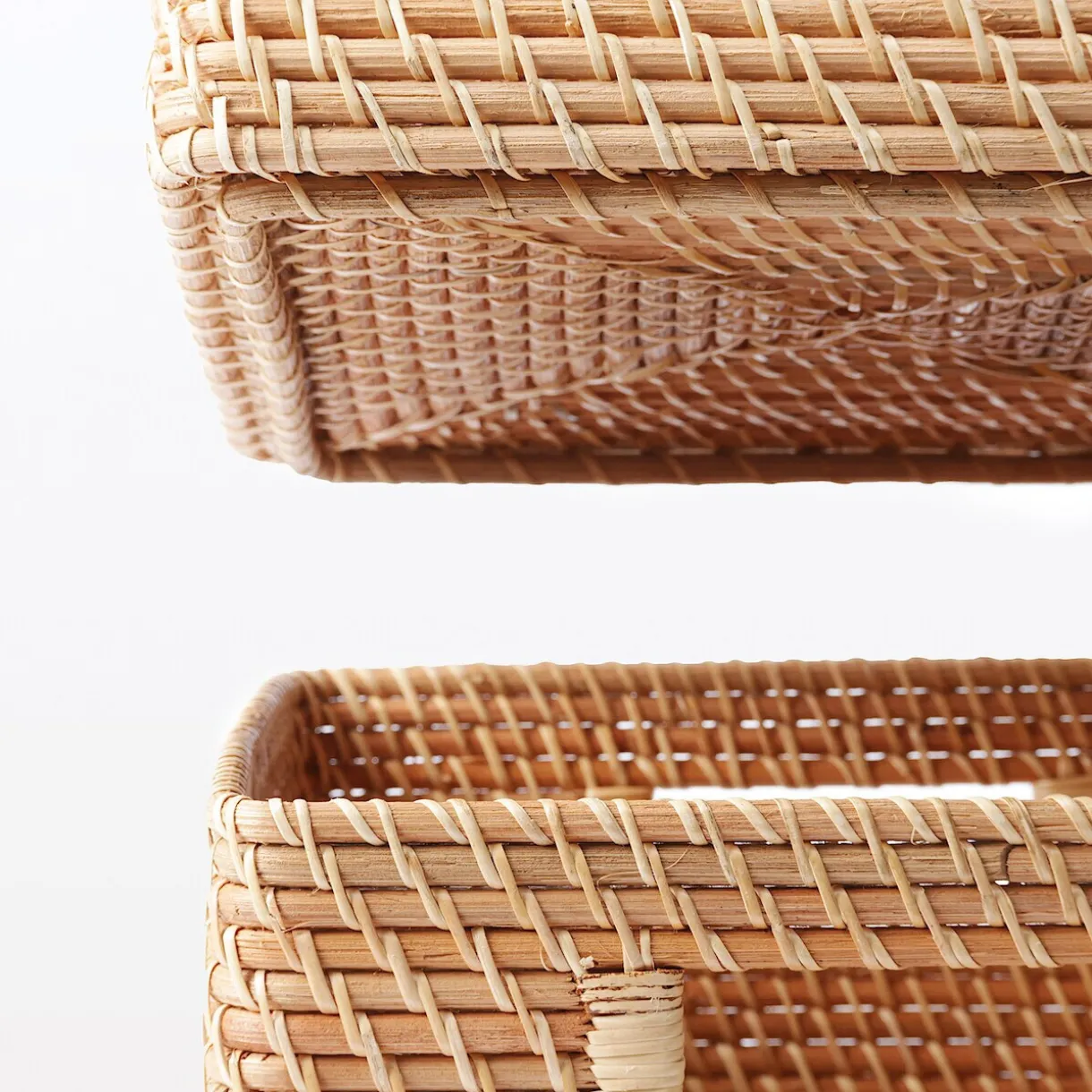 Panier carré en rotin L35X P36X H24cm