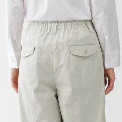 Pantalon à cordon de serrage en toile de coton léger pour femme