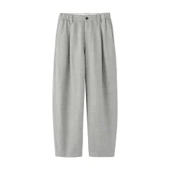 Pantalon à plis à chevrons en mélange de lin pour femme