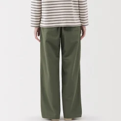 Pantalon avec motif de chevrons en coton pour femme