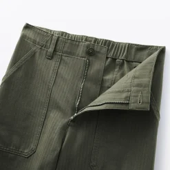 Pantalon avec motif de chevrons en coton pour femme