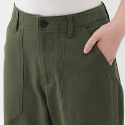 Pantalon avec motif de chevrons en coton pour femme