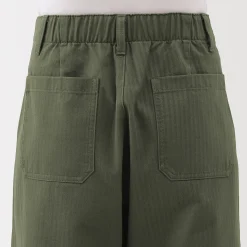 Pantalon avec motif de chevrons en coton pour femme