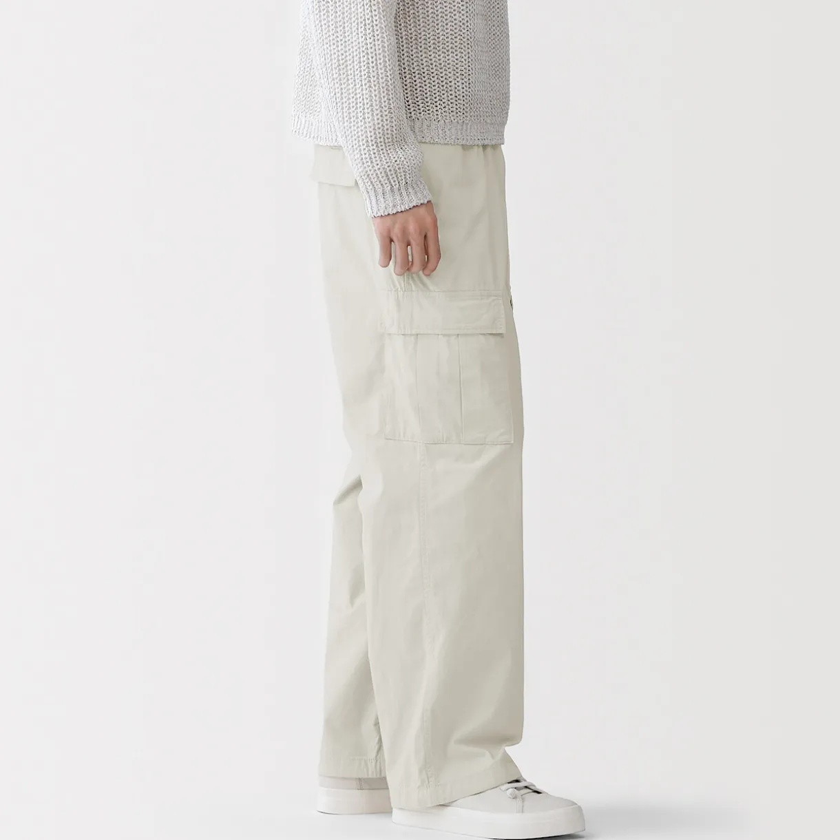 Pantalon cargo à coupe Easy Fit en toile de coton léger pour homme