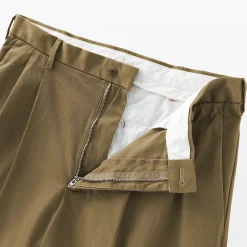 Pantalon Chino à pinces en coton stretch coupe wide homme