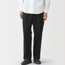 Pantalon Chino à pinces en coton stretch coupe wide homme