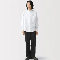 Pantalon Chino à pinces en coton stretch coupe wide homme