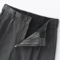 Pantalon Chino à pinces en coton stretch coupe wide homme