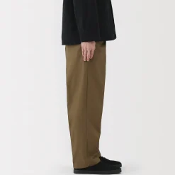Pantalon Chino à pinces en coton stretch coupe wide homme