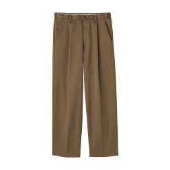 Pantalon Chino à pinces en coton stretch coupe wide homme