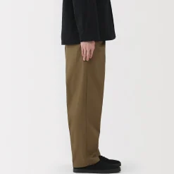 Pantalon Chino à pinces en coton stretch coupe wide homme