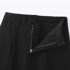 Pantalon chino long à pinces en coton coupe large pour femme